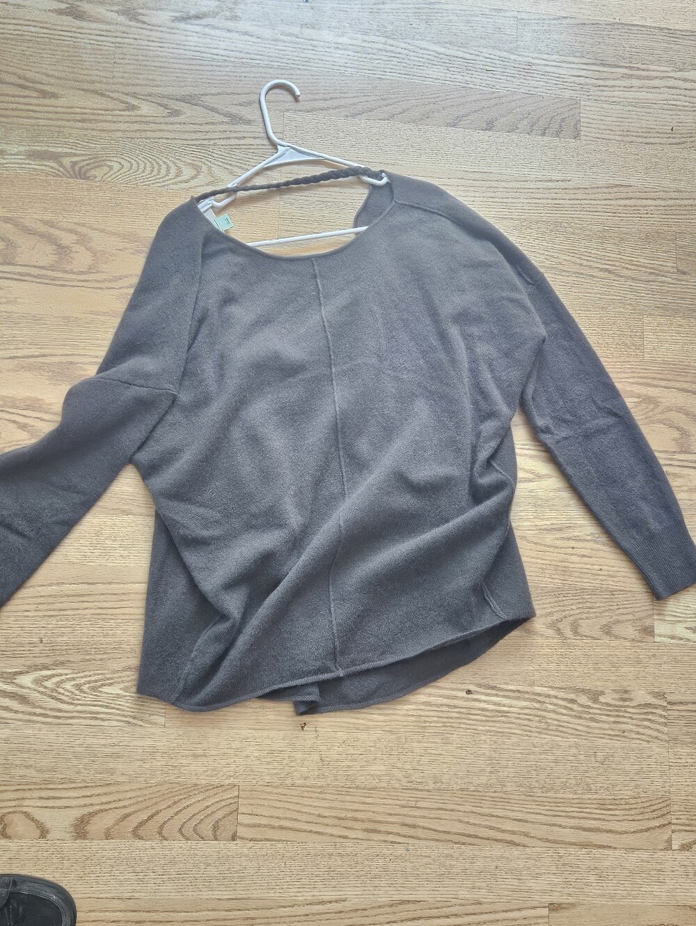 Saturday Sunday Gray Scoop Back Sweater